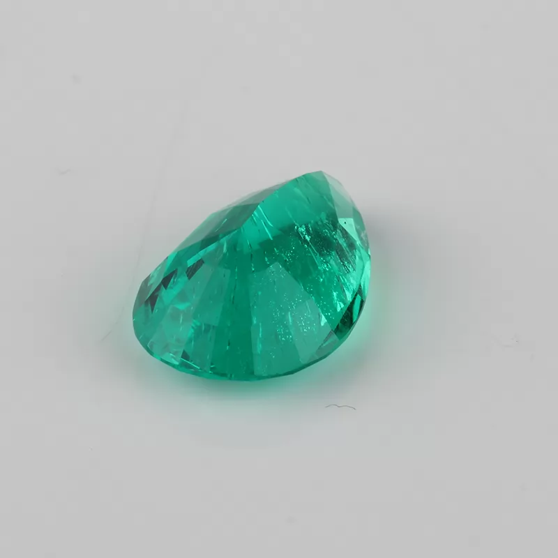 Colombia Green Color Pear Cut Lab Grown Emerald