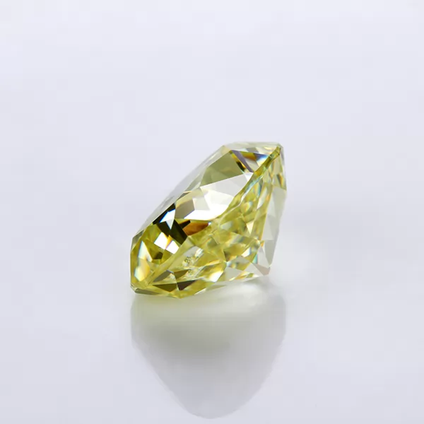 Yellow Color Cushion Shape Crushied Ice Cut Moissanite