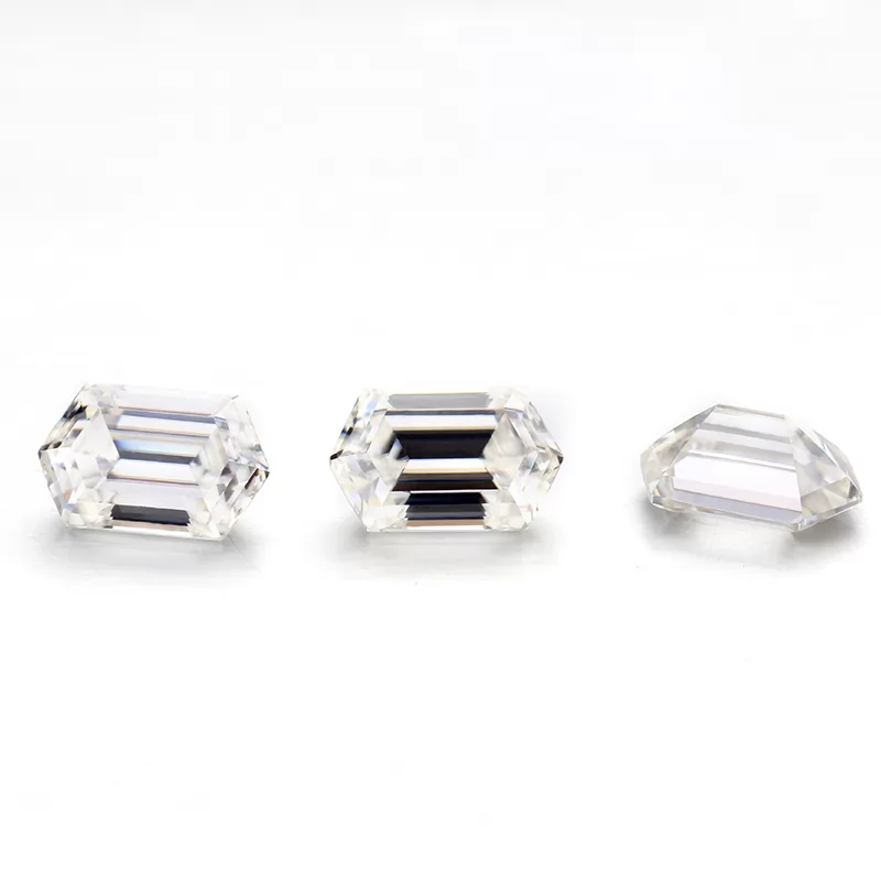 6×9mm Hexagon Shape Emerald Cut DEF Color Moissanite