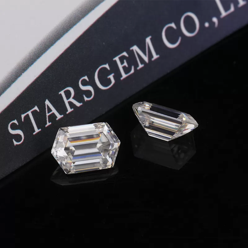 6×9mm Hexagon Shape Emerald Cut DEF Color Moissanite