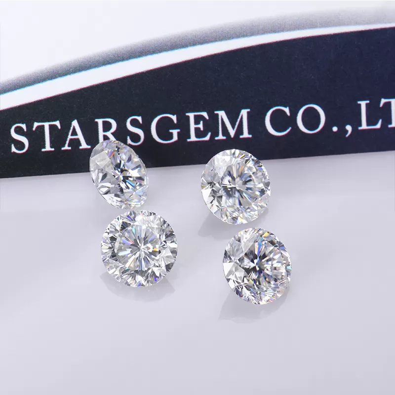 2CT Size 8mm Round Shape 9 Hearts 1 Flower Cut Moissanite