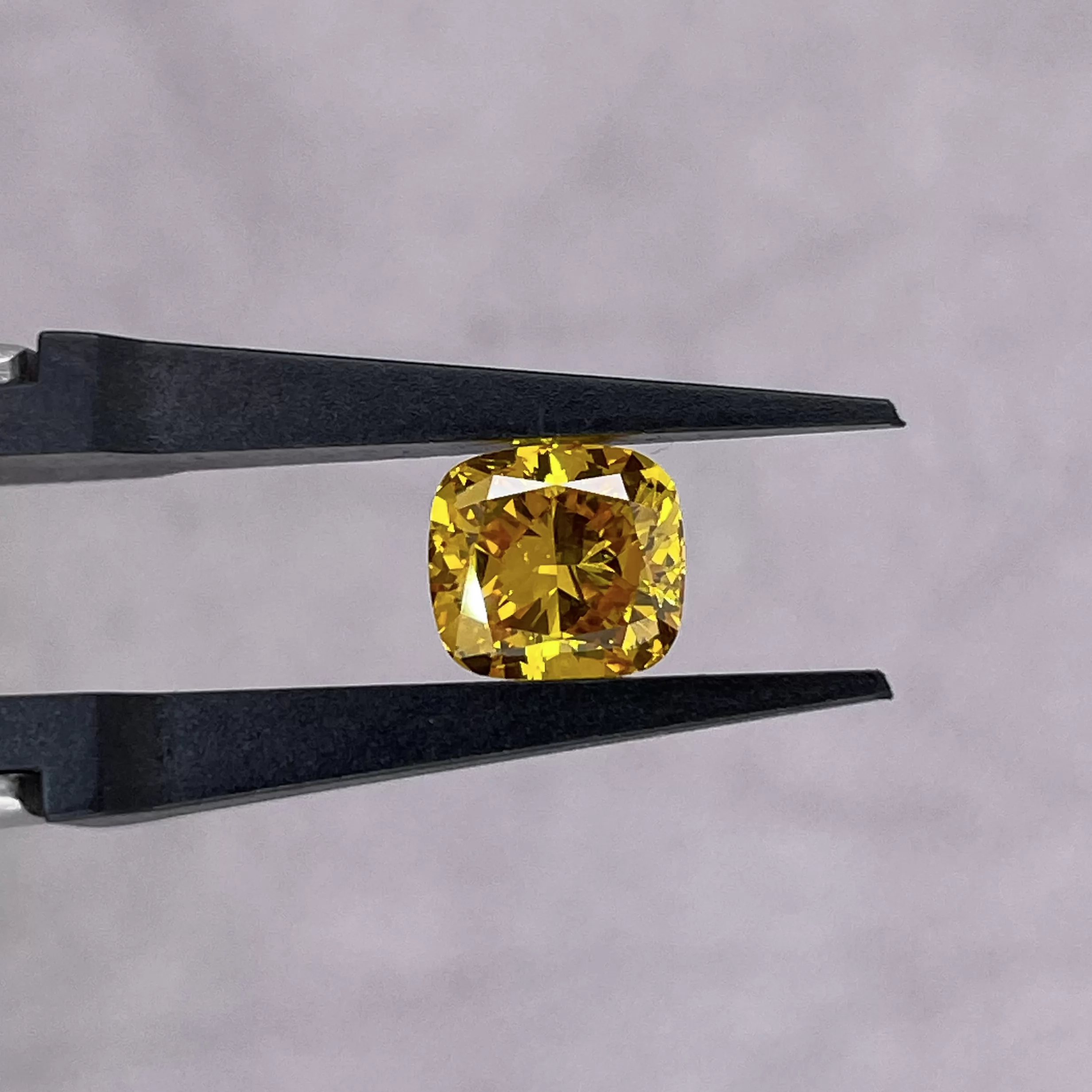 Yellow Color 0.27ct to 2.19ct Cushion Cut Lab Grown Diamond