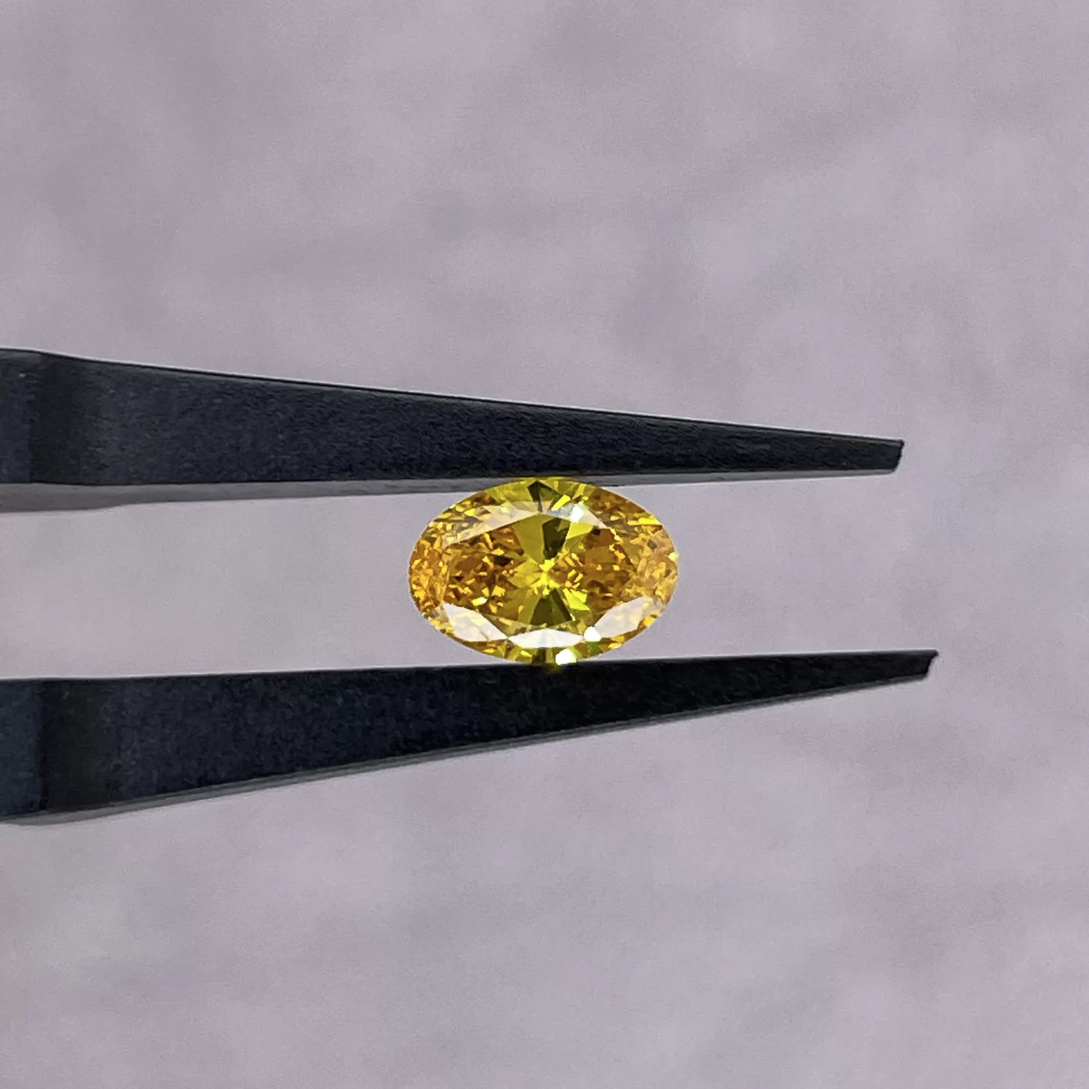 Yellow Color 0.08ct to 1.61ct Oval Cut Lab Grown Diamond