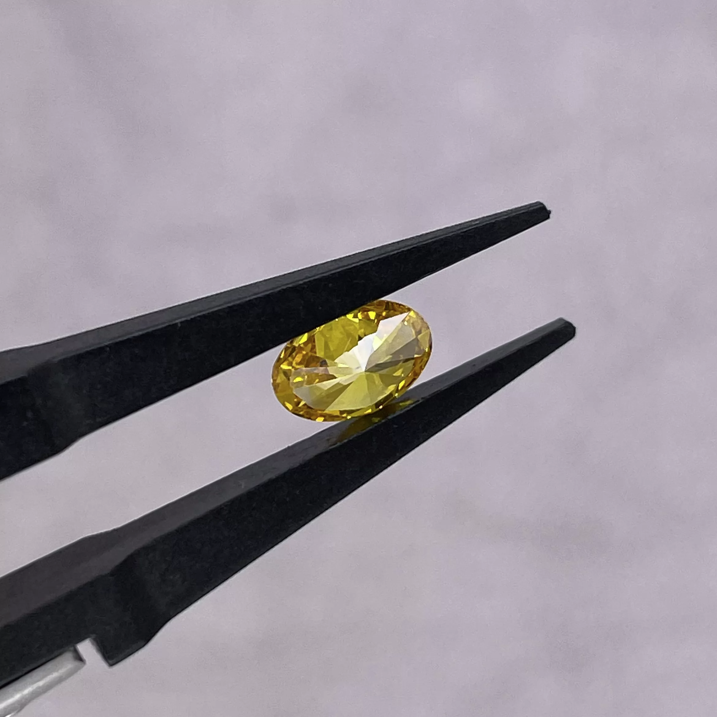 Yellow Color 0.08ct to 1.61ct Oval Cut Lab Grown Diamond