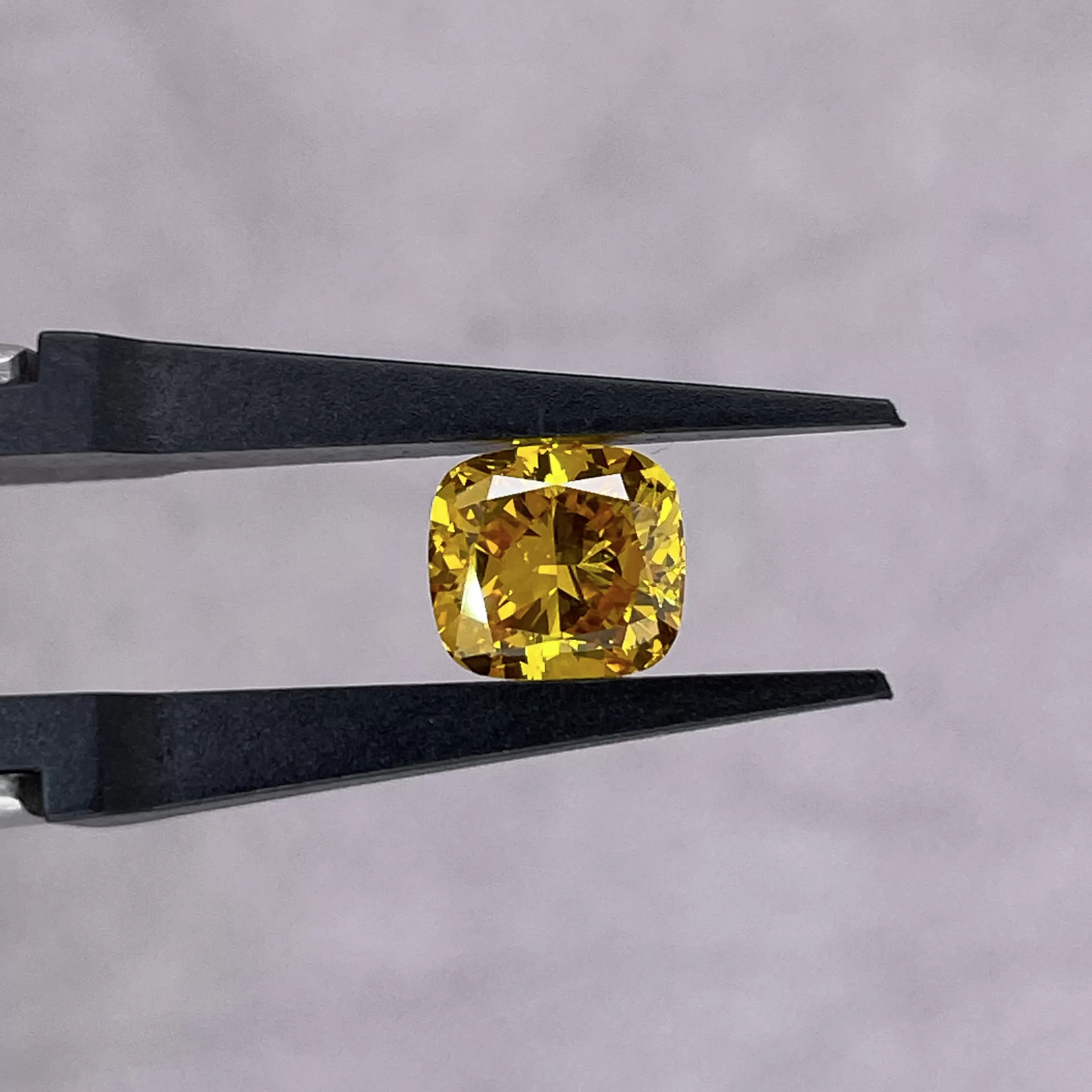 0.27ct to 2.19ct Yellow Color Cushion Cut Lab Grown Diamond