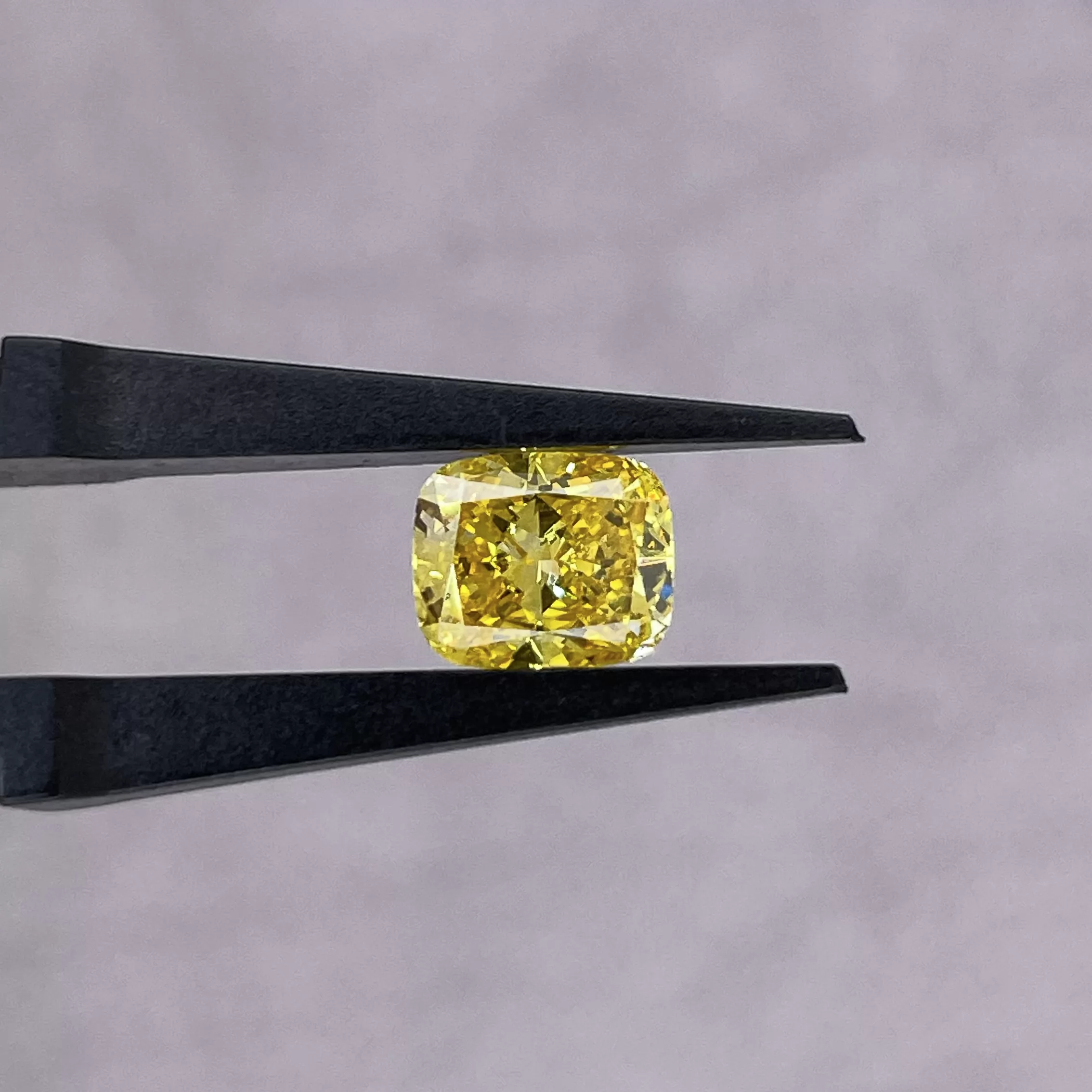 0.27ct to 2.19ct Yellow Color Cushion Cut Lab Grown Diamond