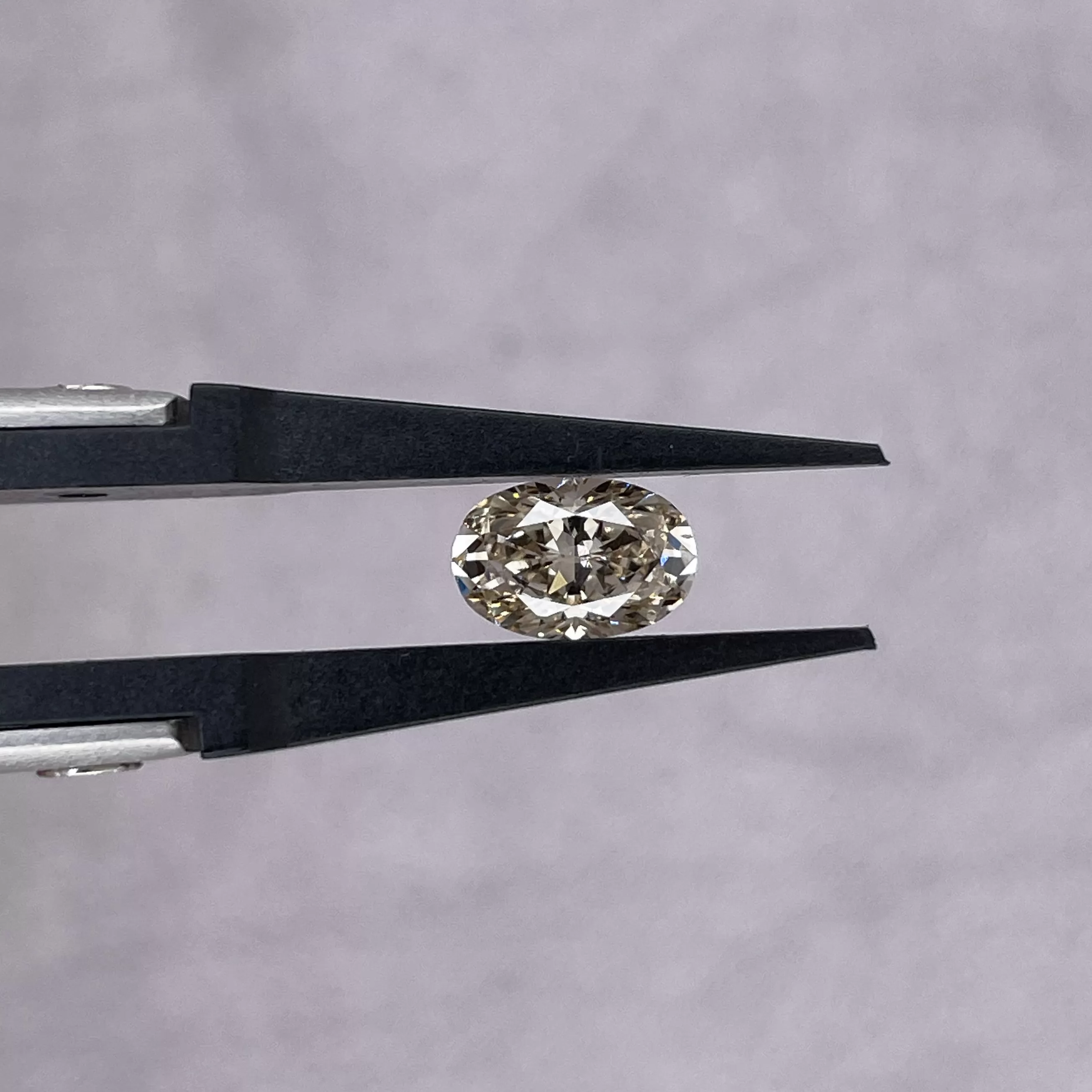 1.1ct Champagne Color Oval Cut Lab Grown Diamond