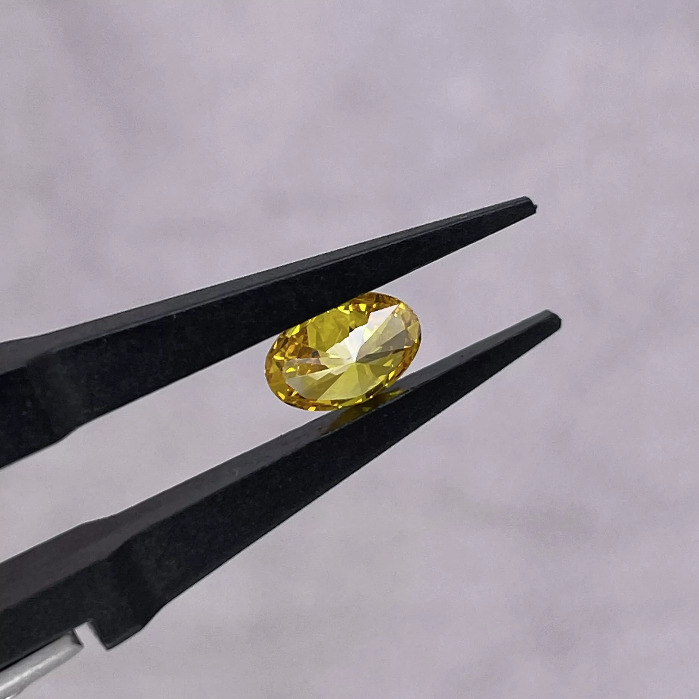 0.08ct to 1.61ct Yellow Color Oval Cut Lab Grown Diamond