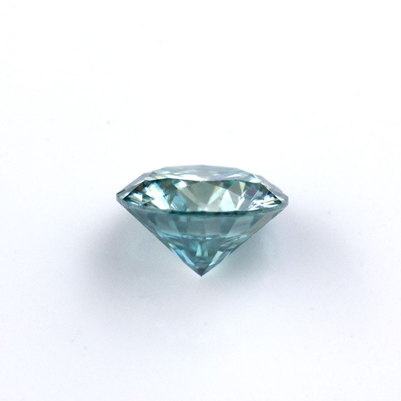 Blue Color Round Brilliant Cut Moissanite