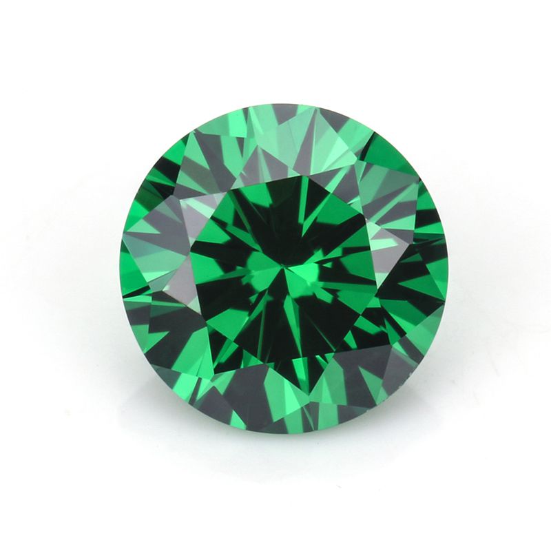 Round Brilliant Cut Emerald Green Cubic Zirconia