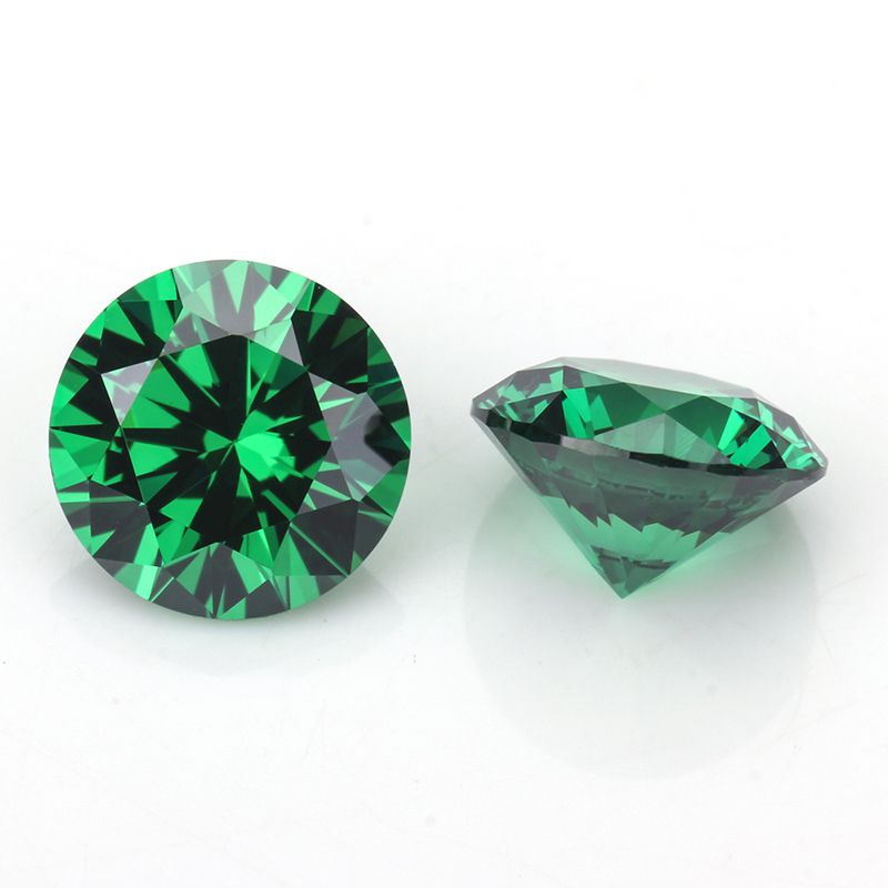 Round Brilliant Cut Emerald Green Cubic Zirconia