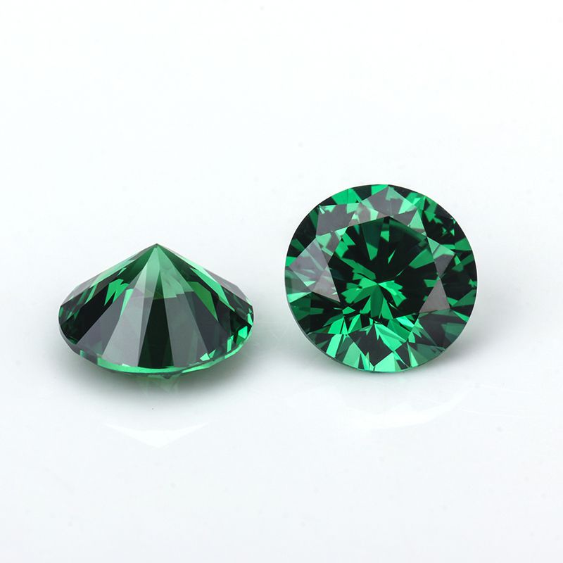 Round Brilliant Cut Emerald Green Cubic Zirconia