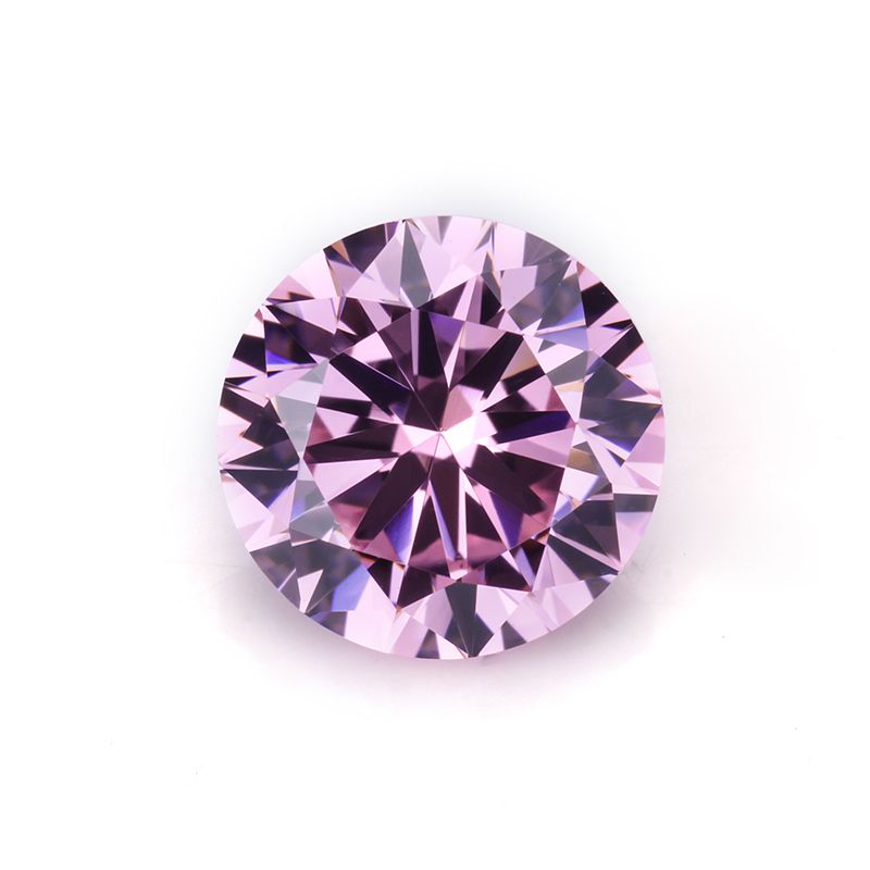 Round Brilliant Cut Pink Color Cubic Zirconia