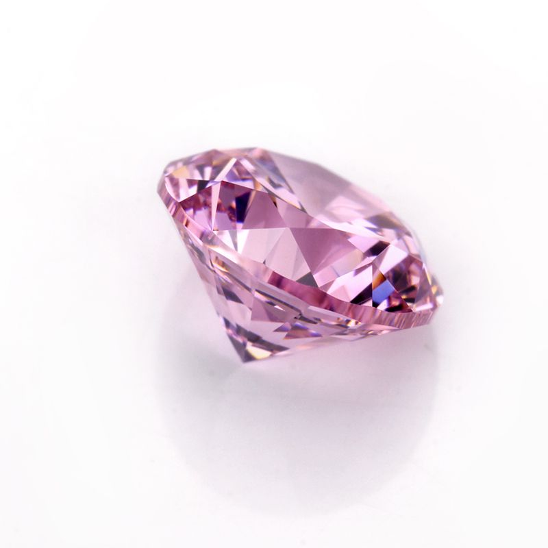 Round Brilliant Cut Pink Color Cubic Zirconia