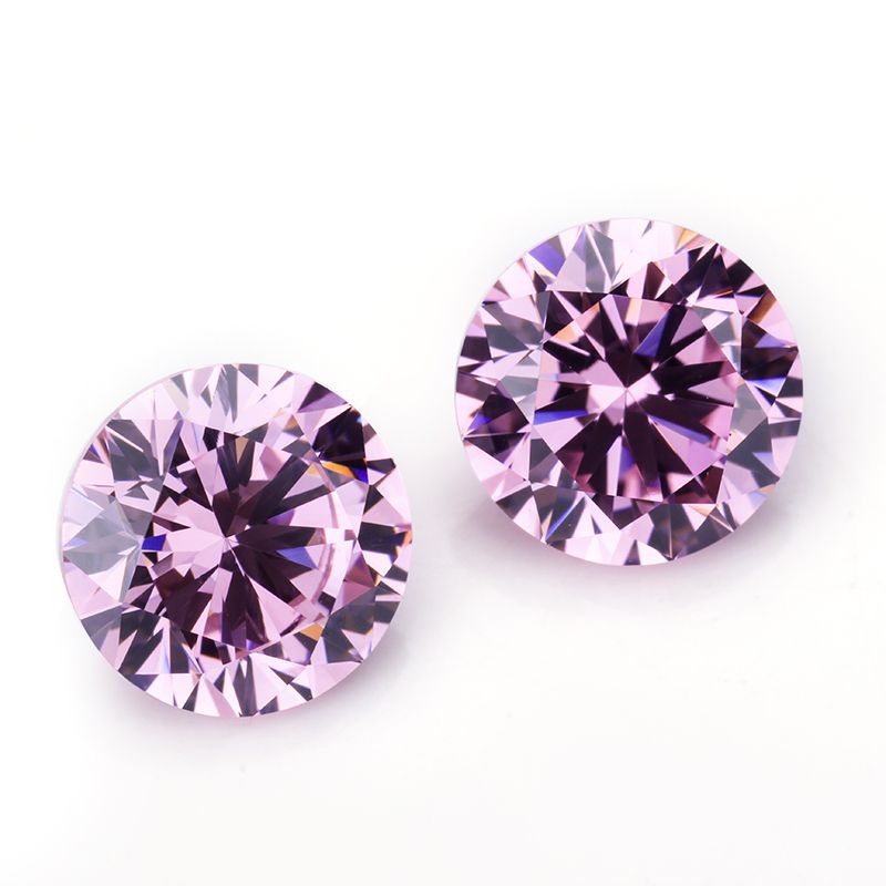 Round Brilliant Cut Pink Color Cubic Zirconia