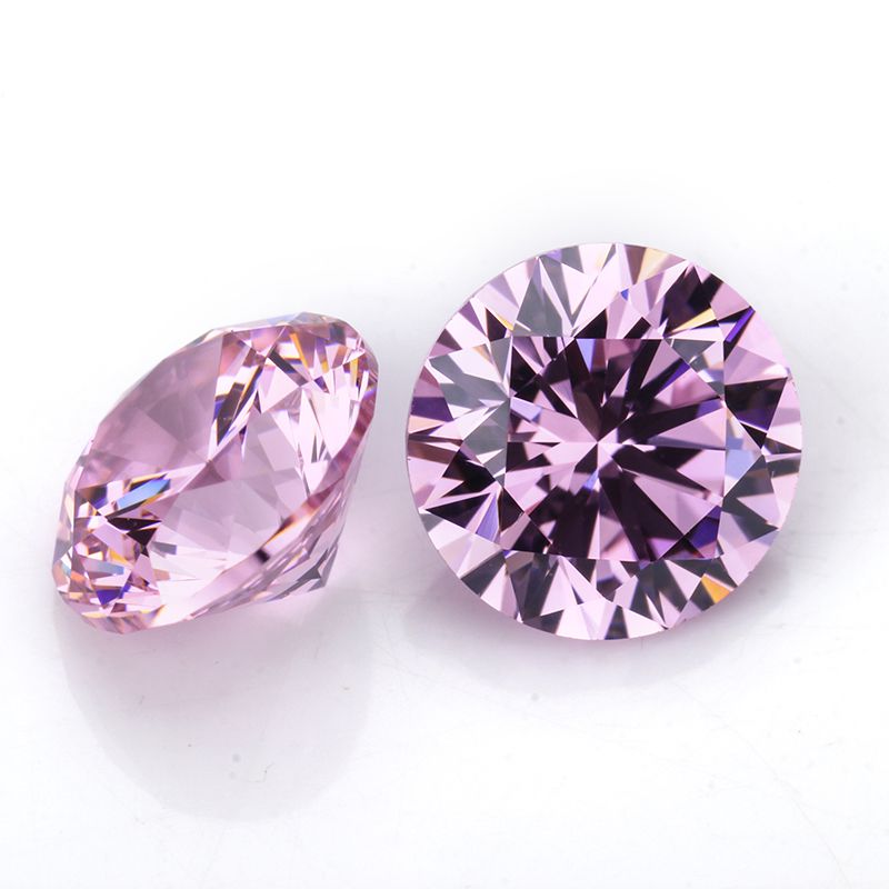 Round Brilliant Cut Pink Color Cubic Zirconia