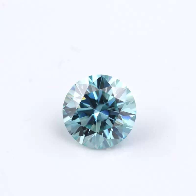 Blue Color Round Brilliant Cut Moissanite