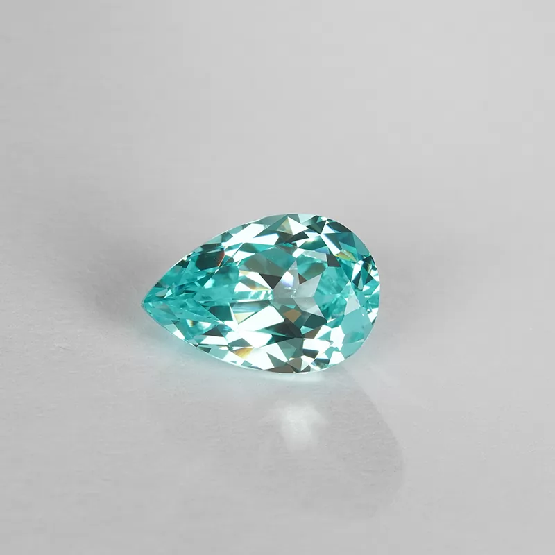 Paraiba Color Pear Cut Lab Grown Sapphire