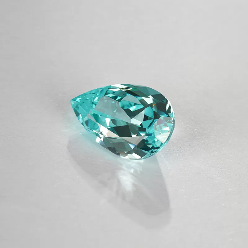 Paraiba Color Pear Cut Lab Grown Sapphire