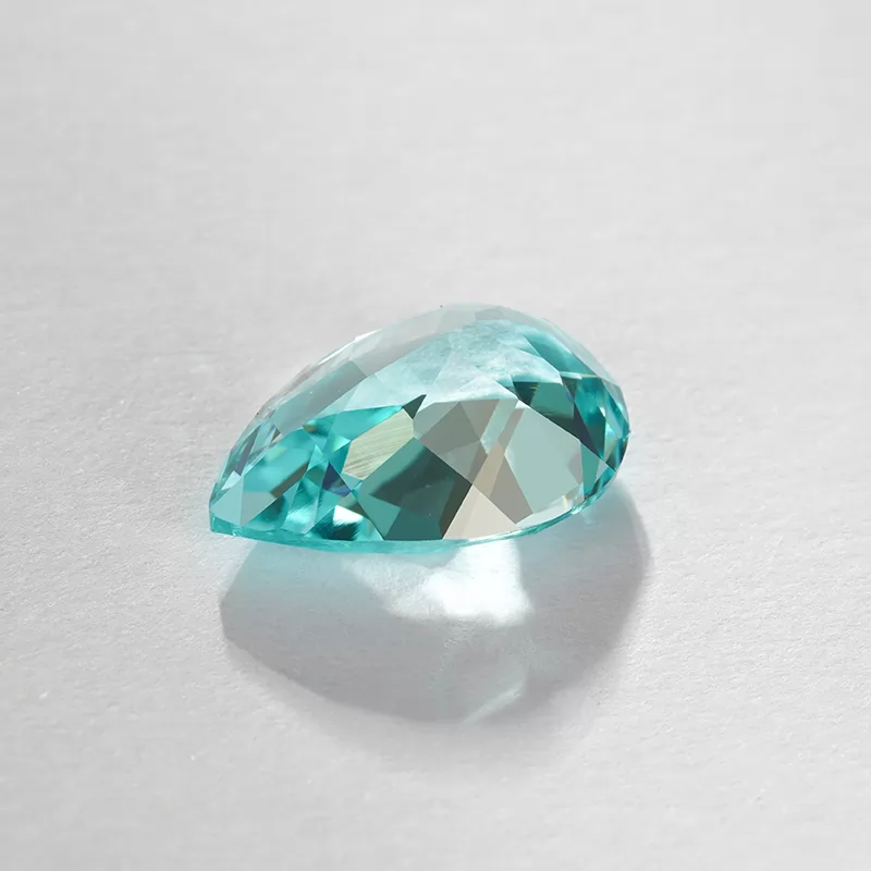 Paraiba Color Pear Cut Lab Grown Sapphire