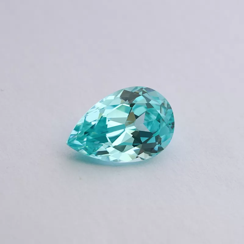 Paraiba Color Pear Cut Lab Grown Sapphire