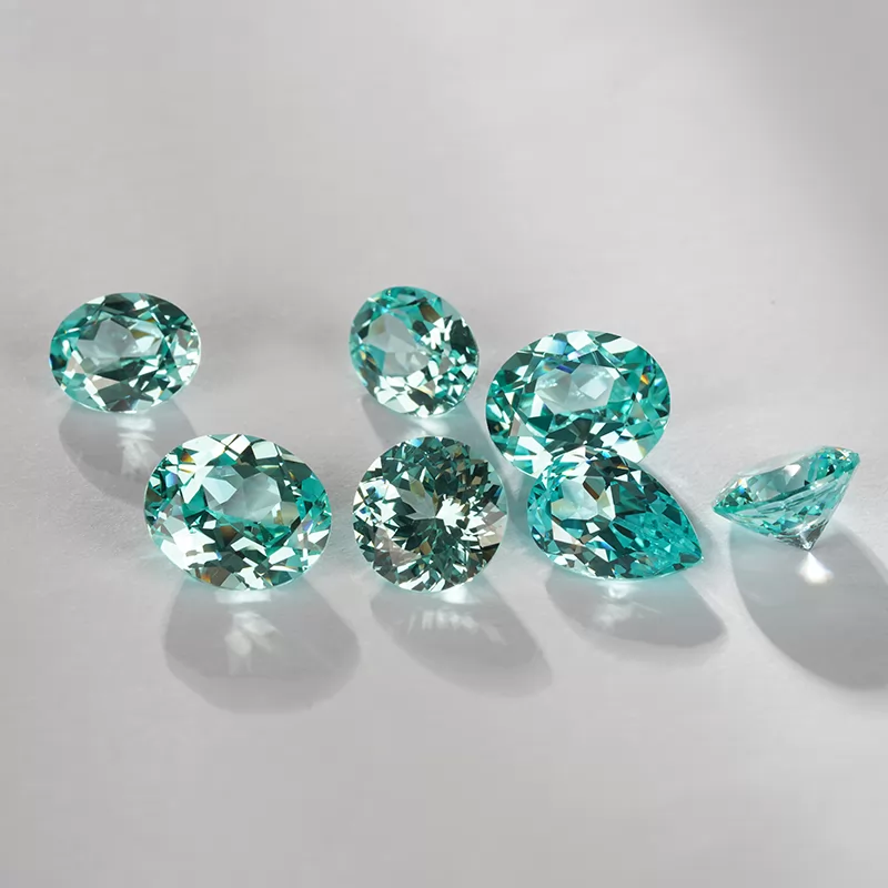 Paraiba Color Lab Grown Sapphire in Various Shape