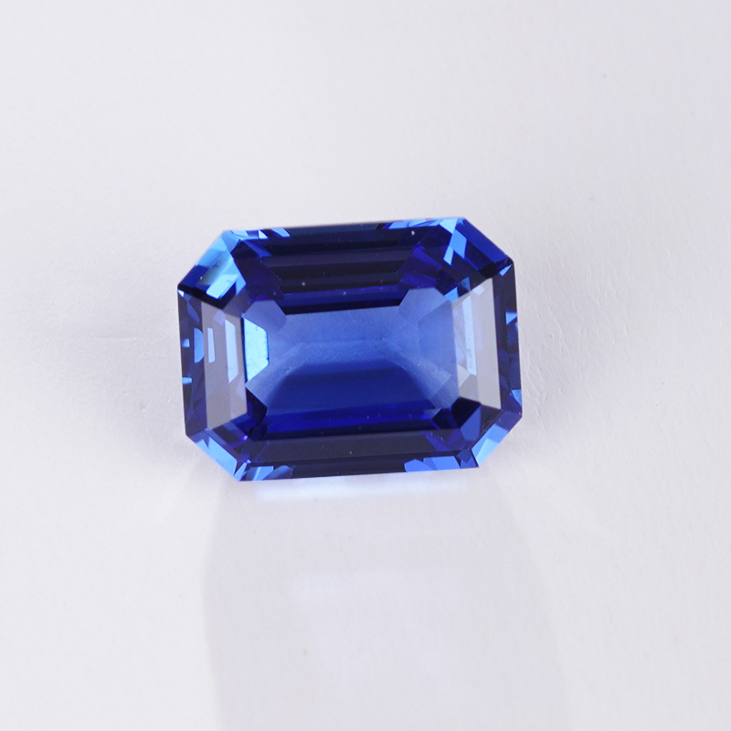 Royal Blue Color Octagon Emerald Cut Lab Grown Sapphire