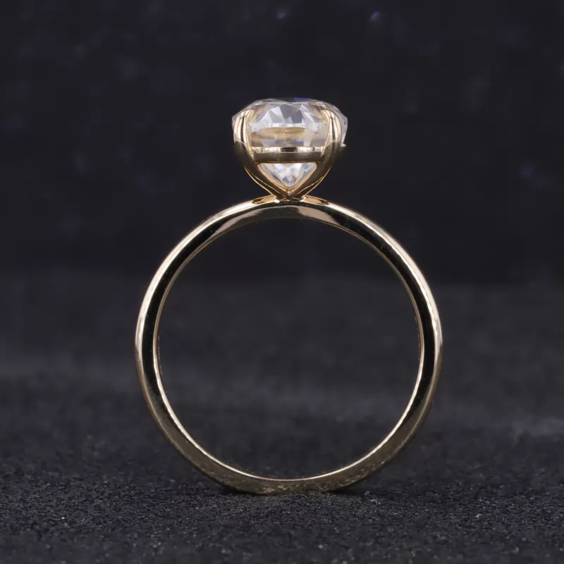 7×10mm Oval Cut Moissanite 9K Yellow Gold Solitaire Engagement Ring