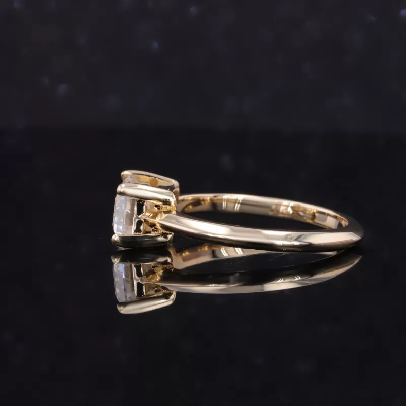 5×8mm Octagon Emerald Cut Moissanite 9K Gold Solitaire Engagement Ring