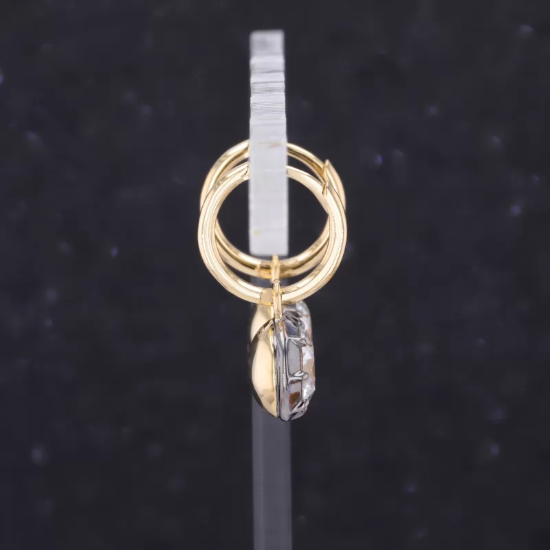 6.5mm Round Brilliant Cut Moissanite 18K Gold Diamond Earrings
