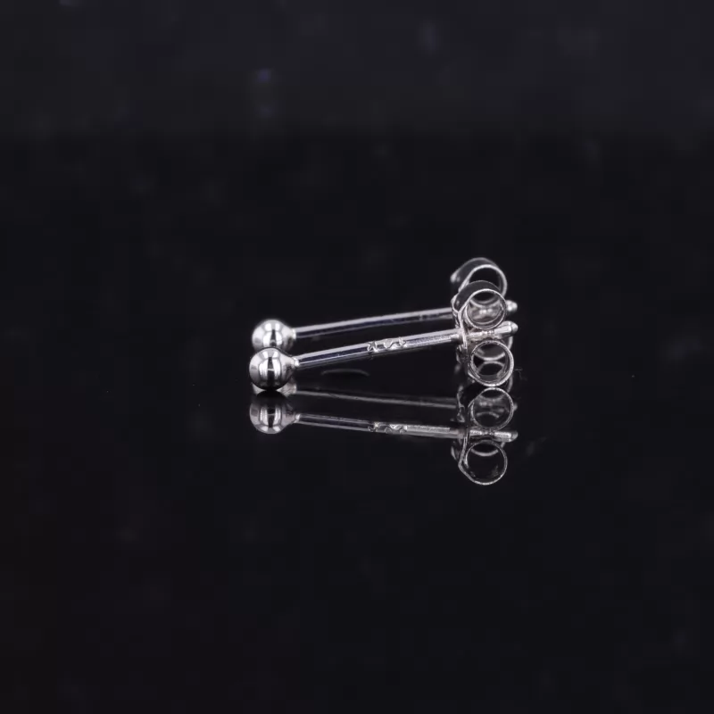 14K White Gold Stud Earrings