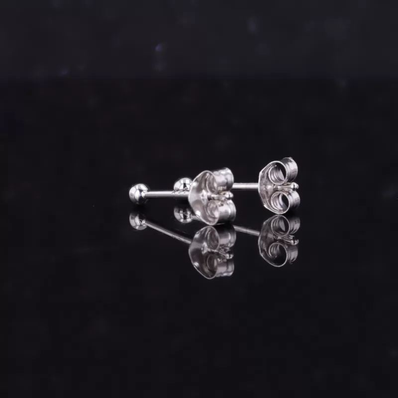 14K White Gold Stud Earrings