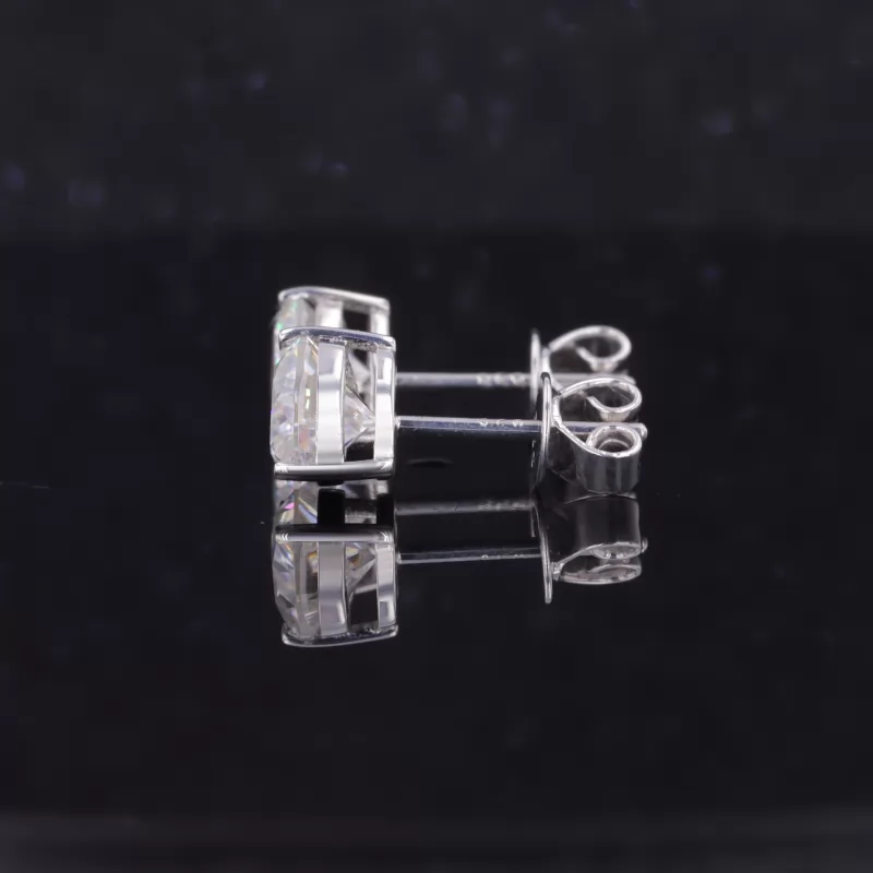 6.5mm Heart Cut Moissanite S925 Sterling Silver Diamond Stud Earrings