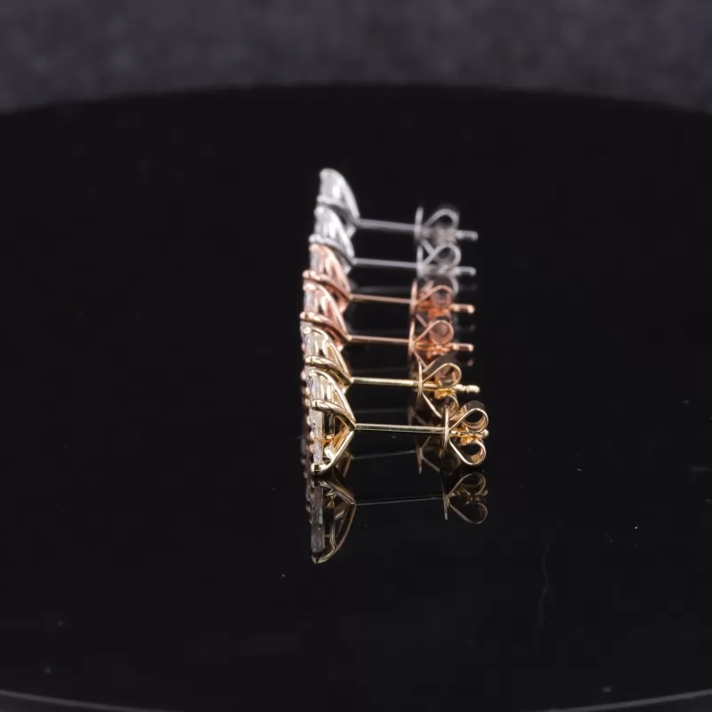 2.5×5mm Marquise Cut Moissanite Butterfly Shape 14K Gold Diamond Stud Earrings