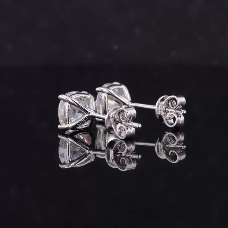 6×6mm Cushion Cut Moissanite S925 Sterling Silver Diamond Stud Earrings