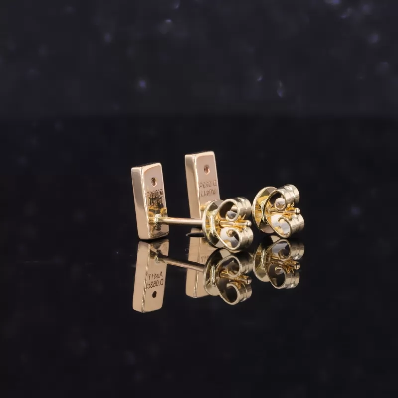 1.9mm Round Brilliant Cut Moissanite 10K Yellow Gold Diamond Stud Earrings