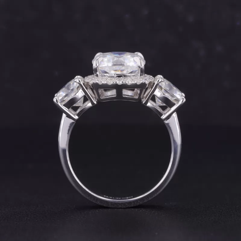 8.5×8.5mm Cushion Cut Moissanite S925 Sterling Silver Vintage Engagement Ring