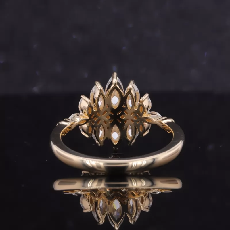3×5mm Marquise Cut Moissanite 14K Yellow Gold Vintage Engagement Ring