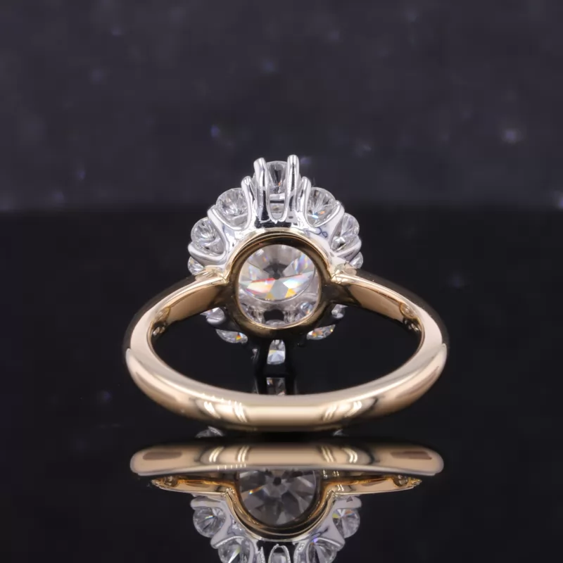 7mm Old European Cut Moissanite 14K Yellow Gold Vintage Engagement Ring