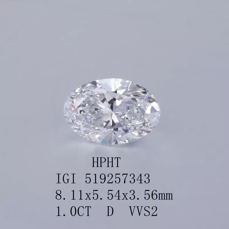 1ct D VVS2 Oval Cut IGI HPHT Lab Grown Diamond