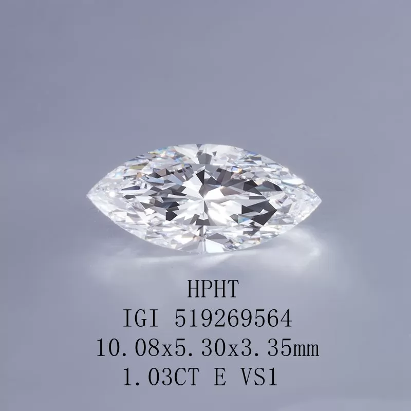 1.03ct E VS1 Marquise Cut HPHT IGI Lab Grown Diamond