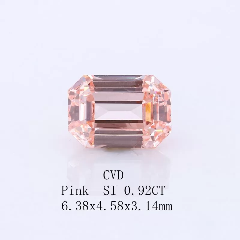 Octagon Emerald Cut Pink Color 0.92CT CVD Lab Grown Diamond