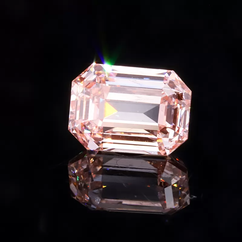 Octagon Emerald Cut Pink Color 0.92CT CVD Lab Grown Diamond