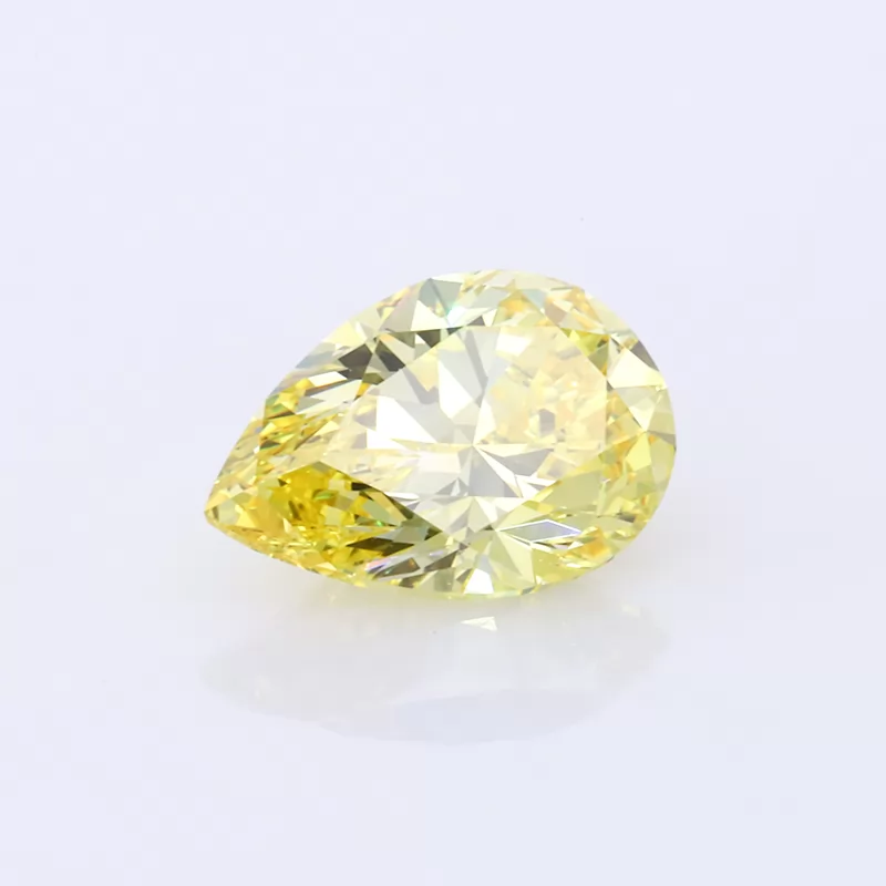 Yellow Color Pear Cut Lab Grown Diamond