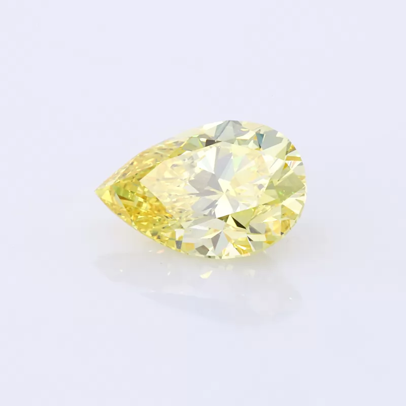 Yellow Color Pear Cut Lab Grown Diamond