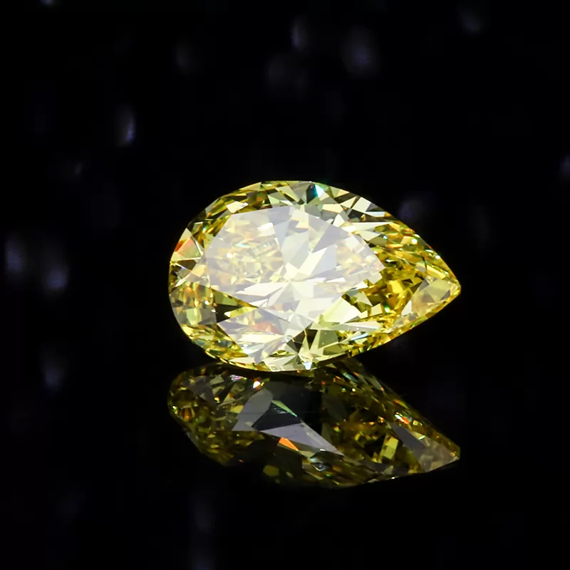 Yellow Color Pear Cut Lab Grown Diamond