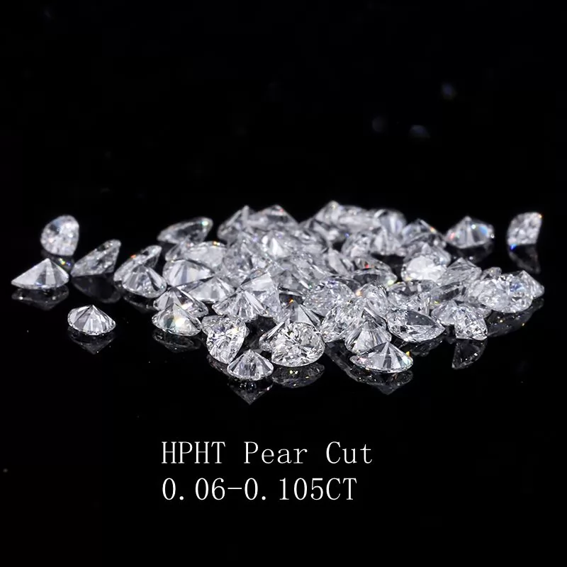 Pear Cut Small Side Stone Lab Grown Diamond 0.06-0.105CT