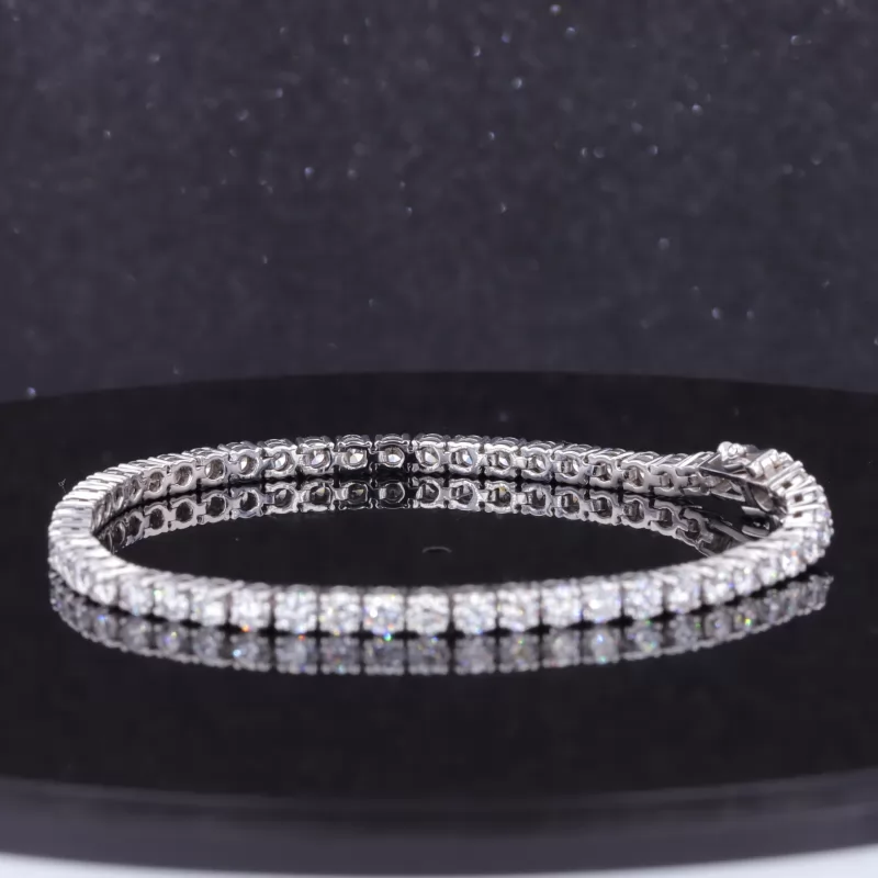 2.8mm Round Brilliant Cut Lab Grown Diamond 14K White Gold Tennis Bracelet