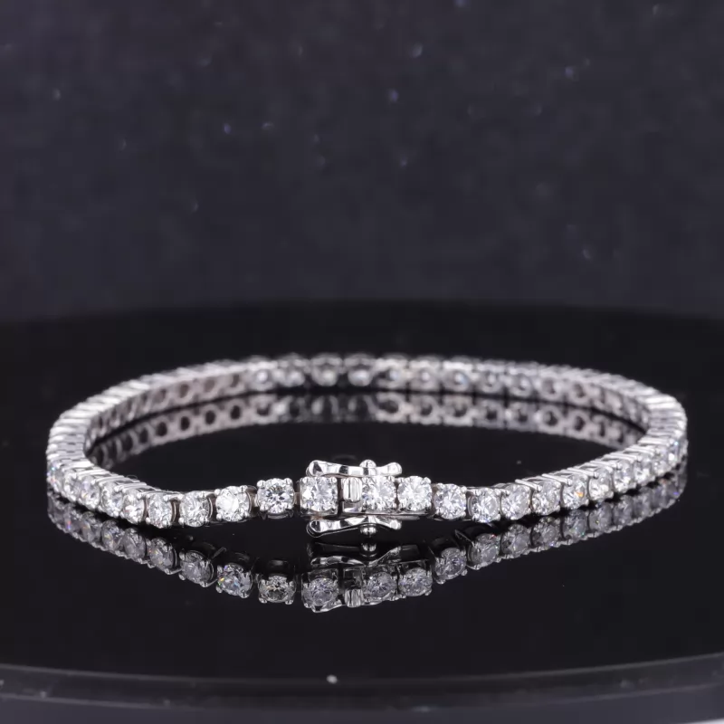 2.8mm Round Brilliant Cut Lab Grown Diamond 14K White Gold Tennis Bracelet