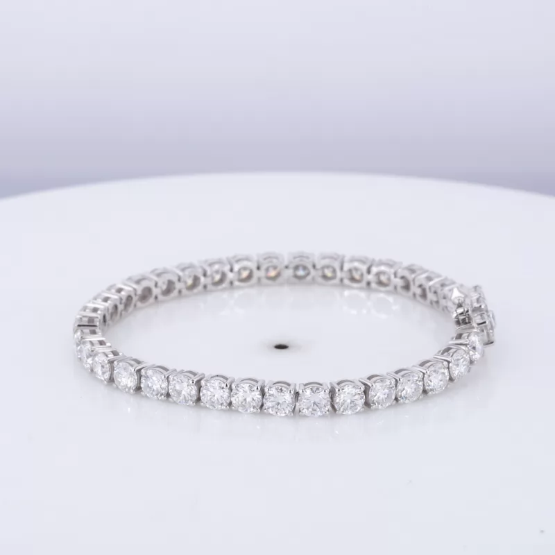 4.5mm Round Brilliant Cut Moissanite 14K White Gold Tennis Bracelet